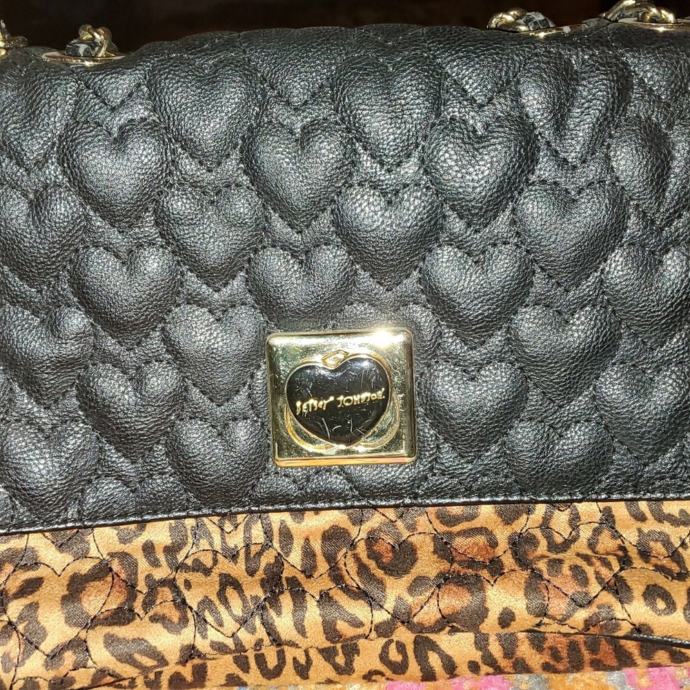 Betsey Johnson handbag Cheetah and Quilted heart